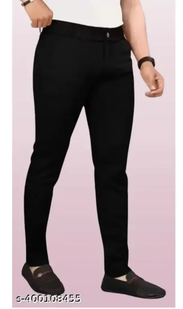 Men daily basis regular trouser (28, Black)