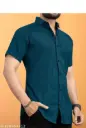 NIVICK Men Slim Fit Self Design Spread Collar Casual Shirt