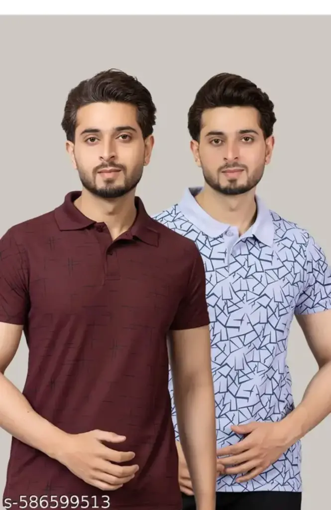 Mens Polo Neck Half Sleeve Tshirt Pack of 2