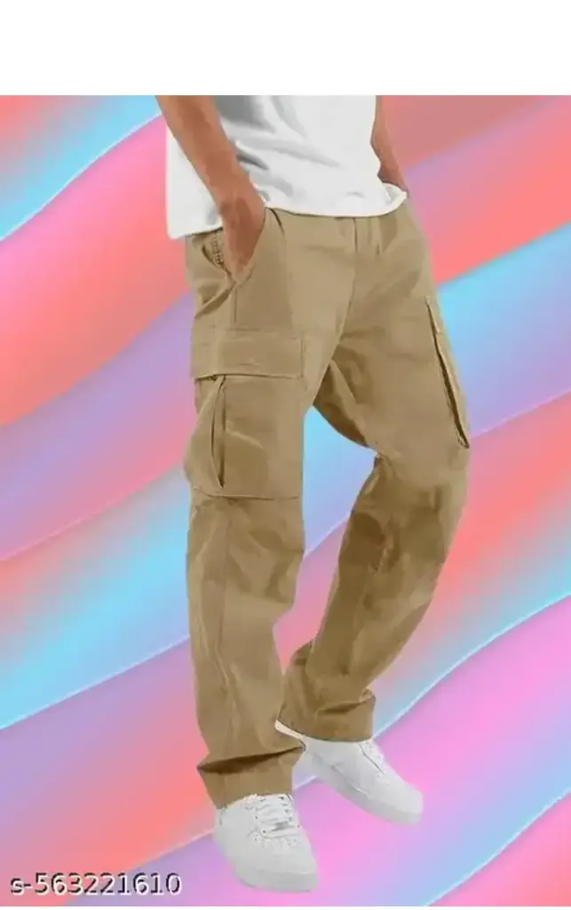 ikigai Men's Solid Cargo Pants (32)
