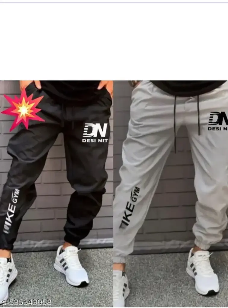 4way Lycra Black Gray Trackpants pack of. (32)