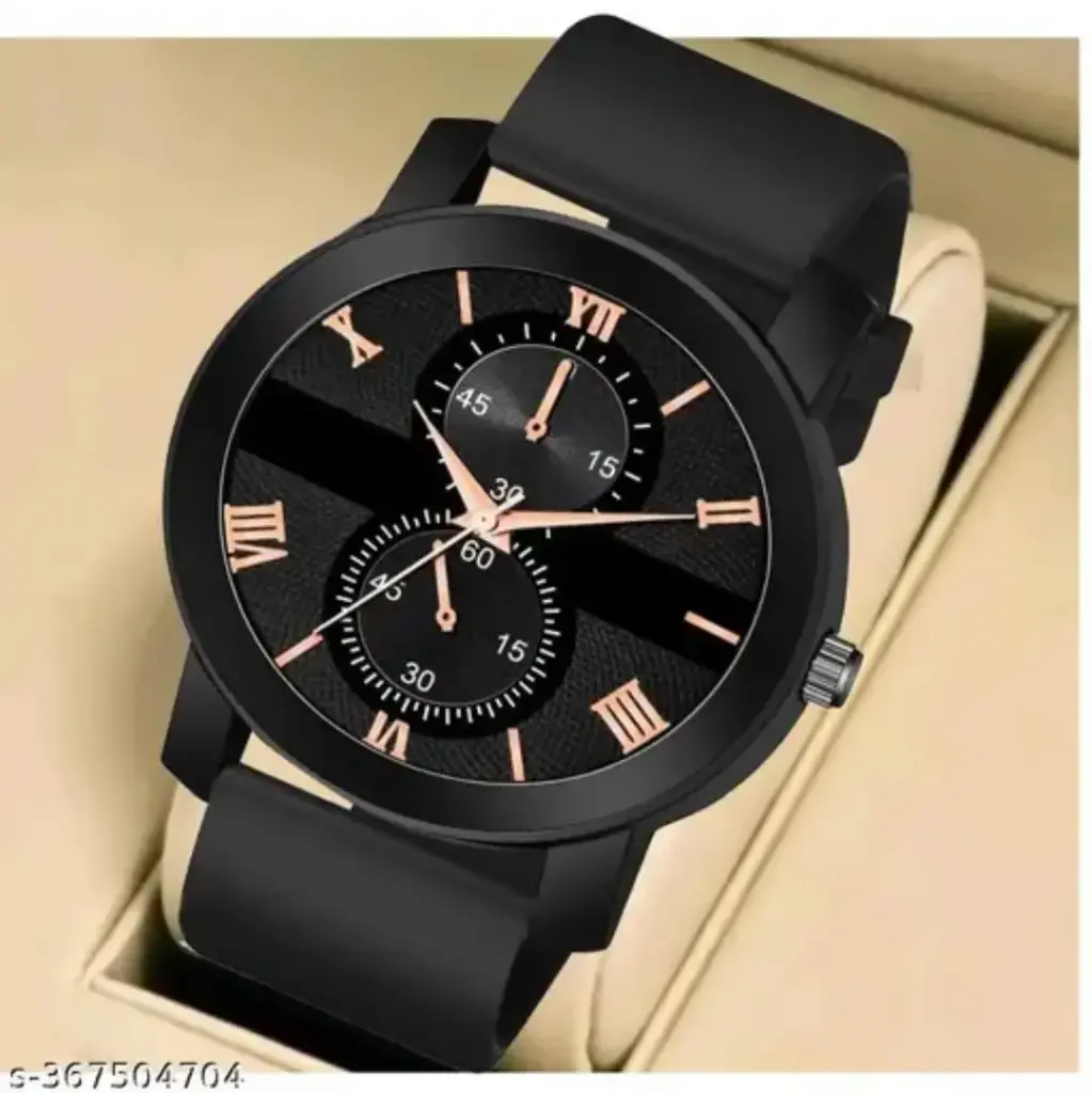 HRV Black Dial Black Cash Smart Pu Belt Men And Boys Watch