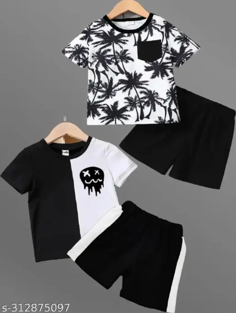 Stylish Printed Kids Boys/Girls Clothing Sets Pack Of 2