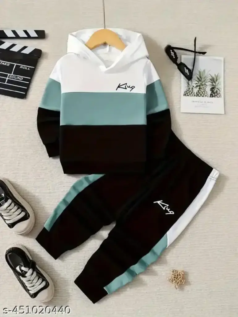 Kids Trendy Stylish Hoodie Top&Bottom Sets